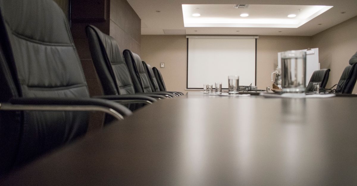 A leadership conference table